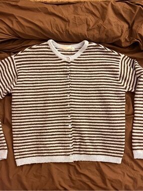 Striped Brown and Blue Cardigan